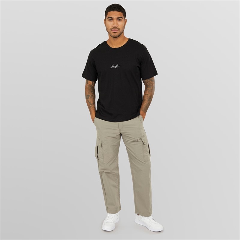 JACK & JONES Mens Karl Kurtis Snap Cargo Trousers Silver Sage - Image 3