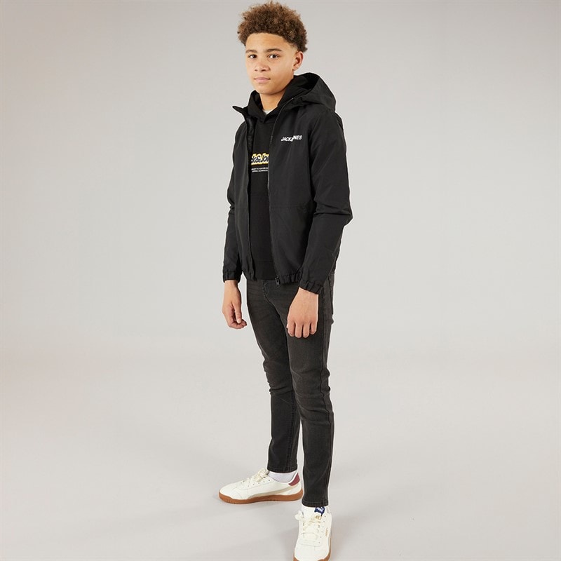JACK & JONES Boys Mash Bomber Jacket Black - Image 3