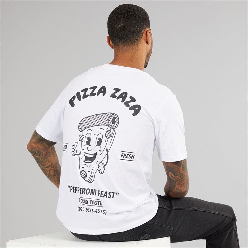 JACK & JONES Mens Relaxed Fit Back Print Two Pack T-Shirts Black/White - Image 5