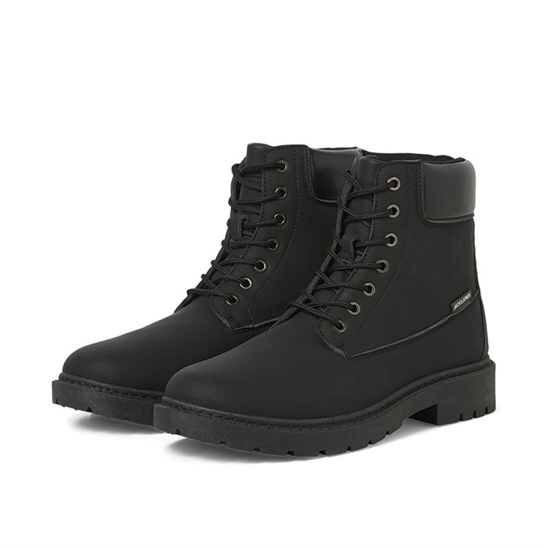 JACK & JONES Mens Thames PU Boots Anthracite - Image 4