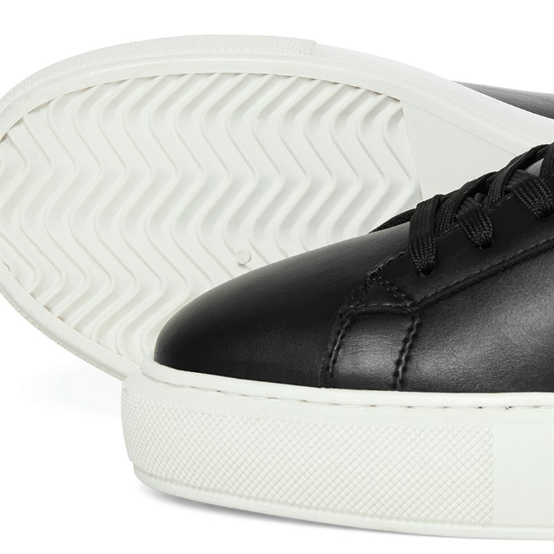 JACK & JONES Mens Grand PU Cupsole Trainers Anthracite - Image 2