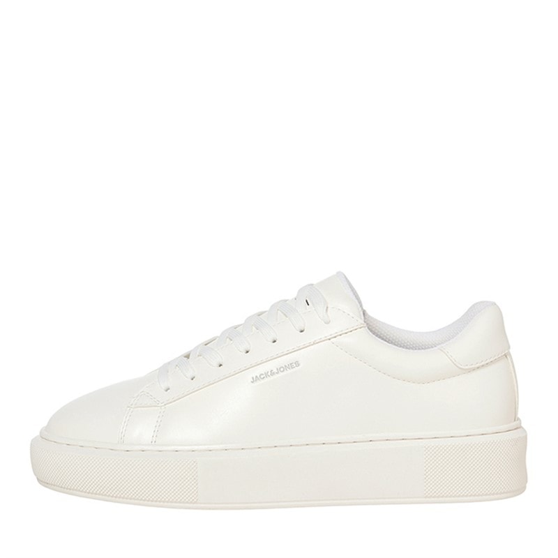 JACK & JONES Mens Grand PU Cupsole Trainers White