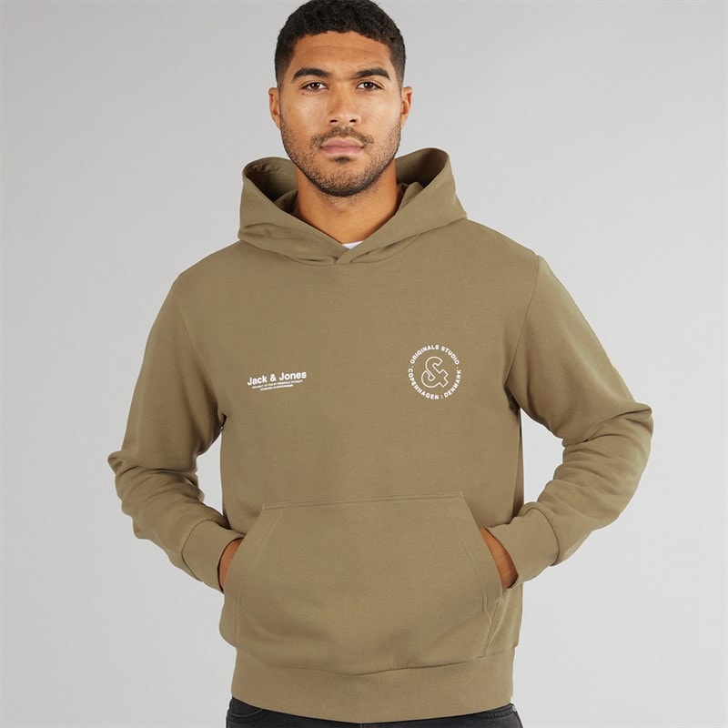 JACK & JONES Mens Vesterbro Sport Hoodie Silver Sage