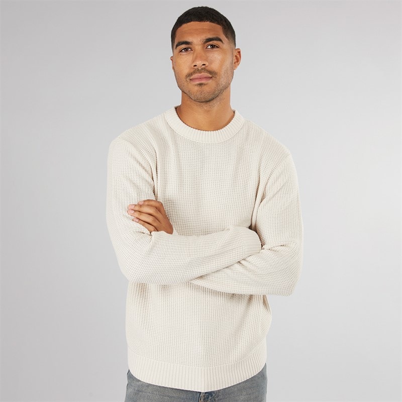 JACK & JONES Mens Rice Knit Jumper Oatmeal - Image 1