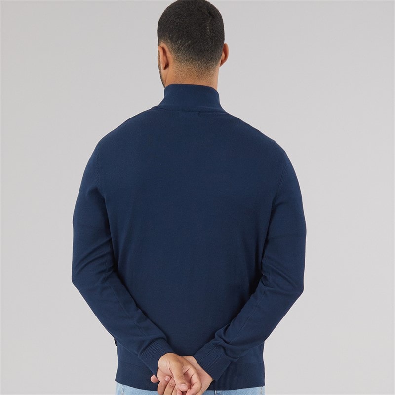 JACK & JONES Mens Emil Knit 1/2 Zip Jumper Navy - Image 2