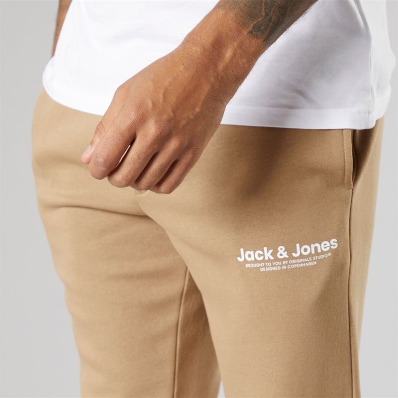 JACK & JONES Mens Vesterbro Open Hem Joggers Silver Mink/White - Image 3