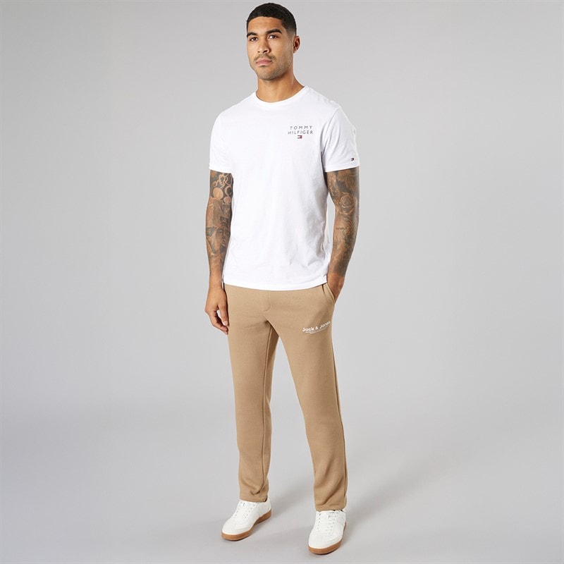 JACK & JONES Mens Vesterbro Open Hem Joggers Silver Mink/White - Image 4