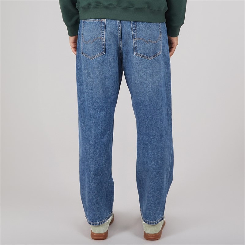 JACK & JONES Mens Alex SQ 741 Baggy Fit Jeans Mid Blue - Image 2