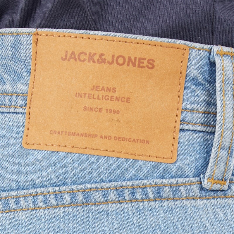 JACK & JONES Mens Alex SQ 704 Baggy Fit Jeans Light Blue - Image 3