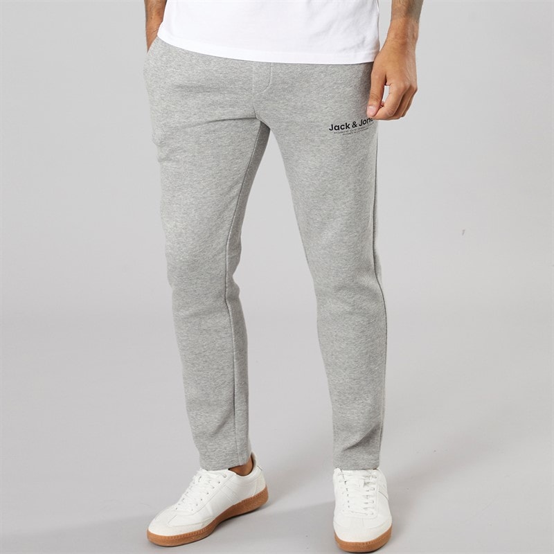 JACK & JONES Mens Vesterbro Open Hem Joggers Light Grey Marl/Black Lgm/Black