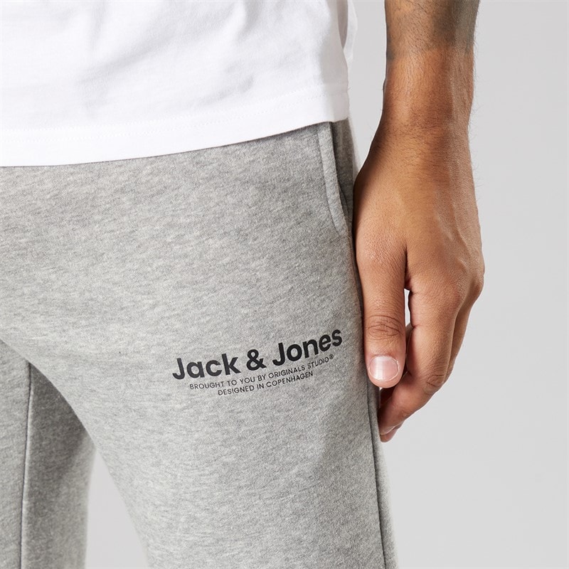 JACK & JONES Mens Vesterbro Open Hem Joggers Light Grey Marl/Black Lgm/Black - Image 3