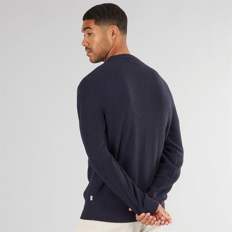 JACK & JONES Mens Rice Knit Jumper Navy Blazer - Image 2