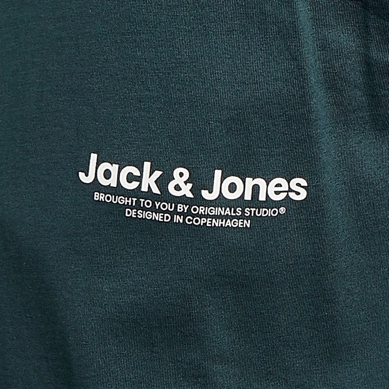 JACK & JONES Mens Vesterbro Side Three Pack Relaxed Fit T-Shirts Black/Silver Mink/Magical Forest - Image 2