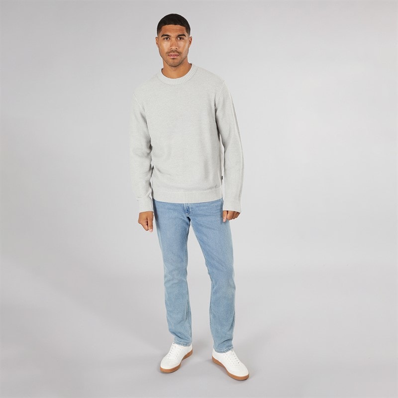 JACK & JONES Mens Rice Knit Jumper Light Grey - Image 4
