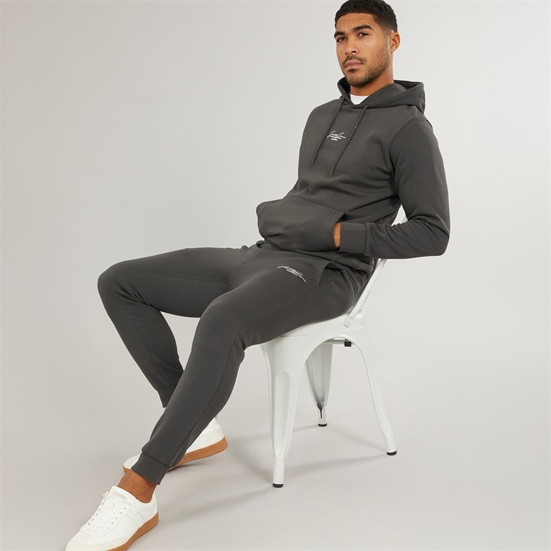 JACK & JONES Mens Cover Script Tracksuit Asphalt - Image 1