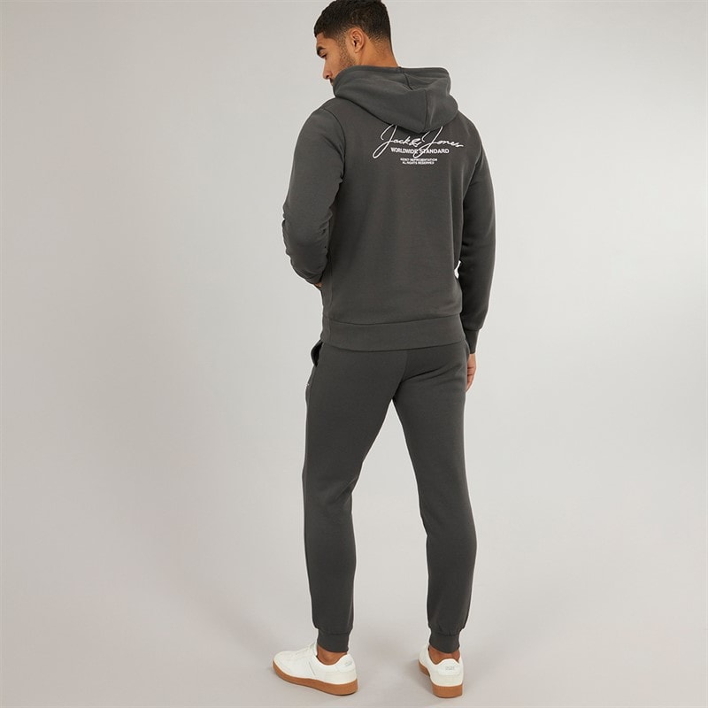 JACK & JONES Mens Cover Script Tracksuit Asphalt - Image 2