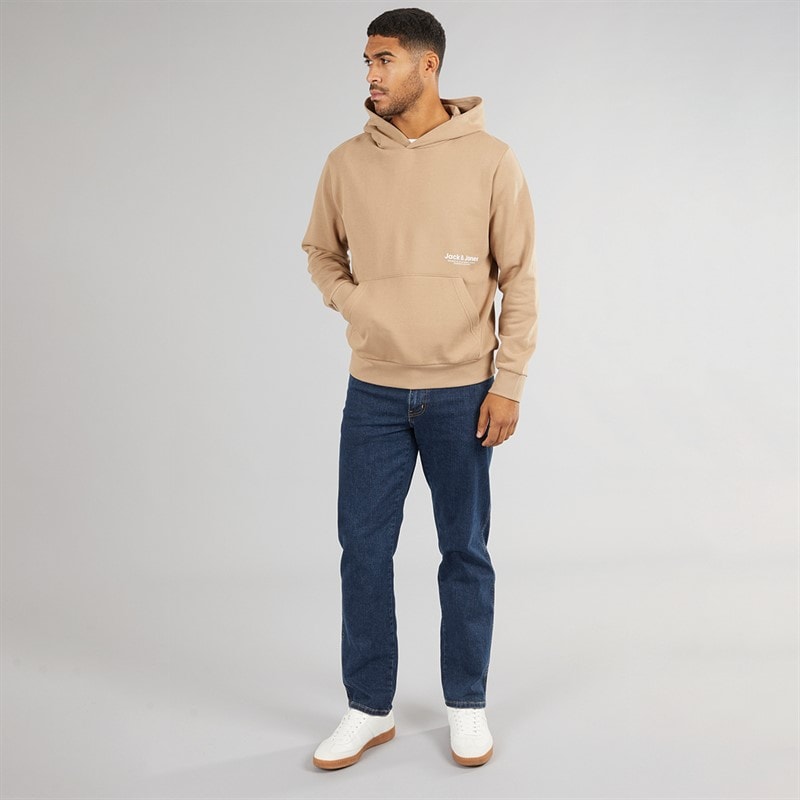 JACK & JONES Mens Vesterbro Side Hoodie Silver Mink - Image 3