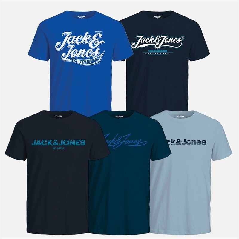 JACK & JONES Boys Five Pack T-Shirts Skyway