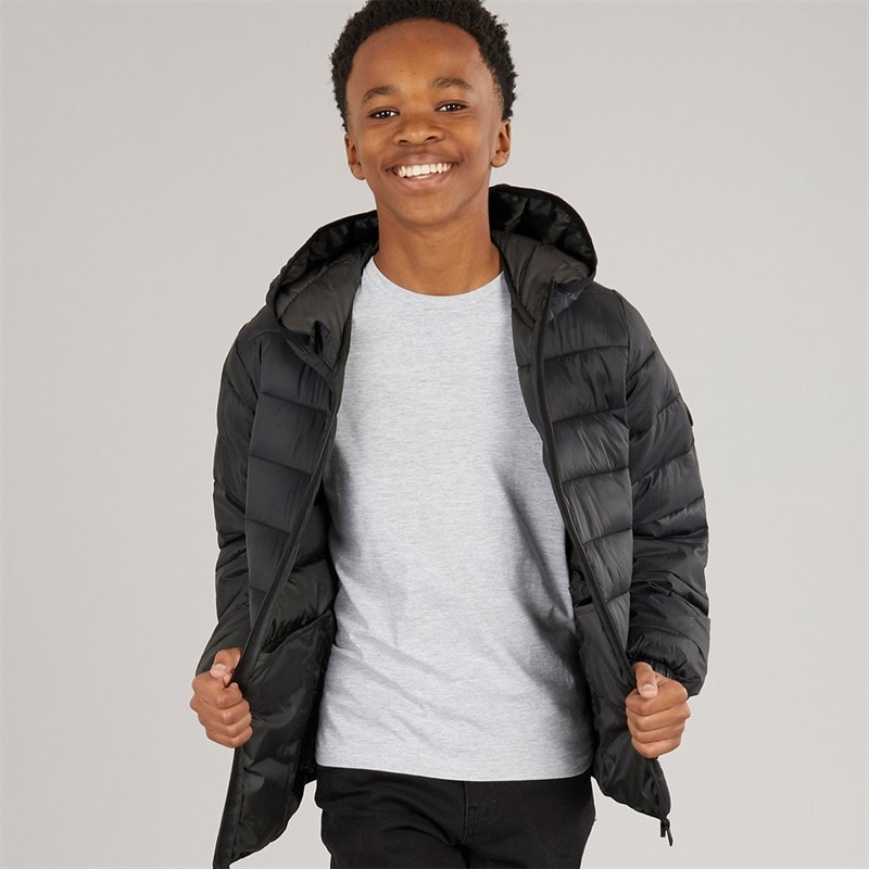 JACK & JONES Boys Wilson Puffer Jacket Black - Image 1