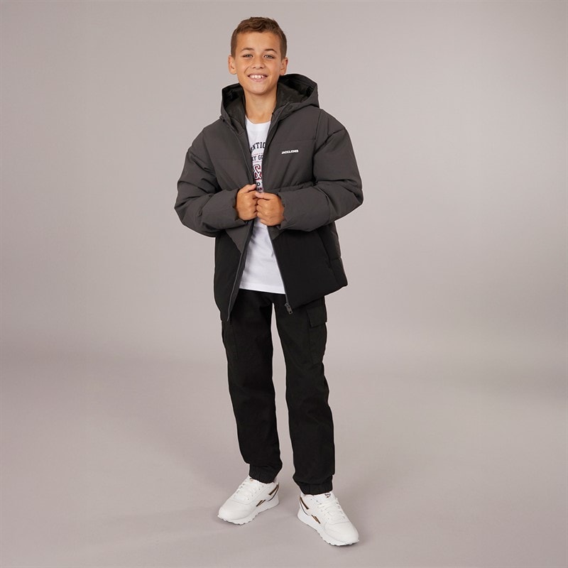 JACK & JONES Boys Brady Puffer Jacket Asphalt - Image 4
