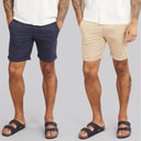 JACK & JONES Mens JJ Dave Two Pack Chino Shorts Navy/White Peppper