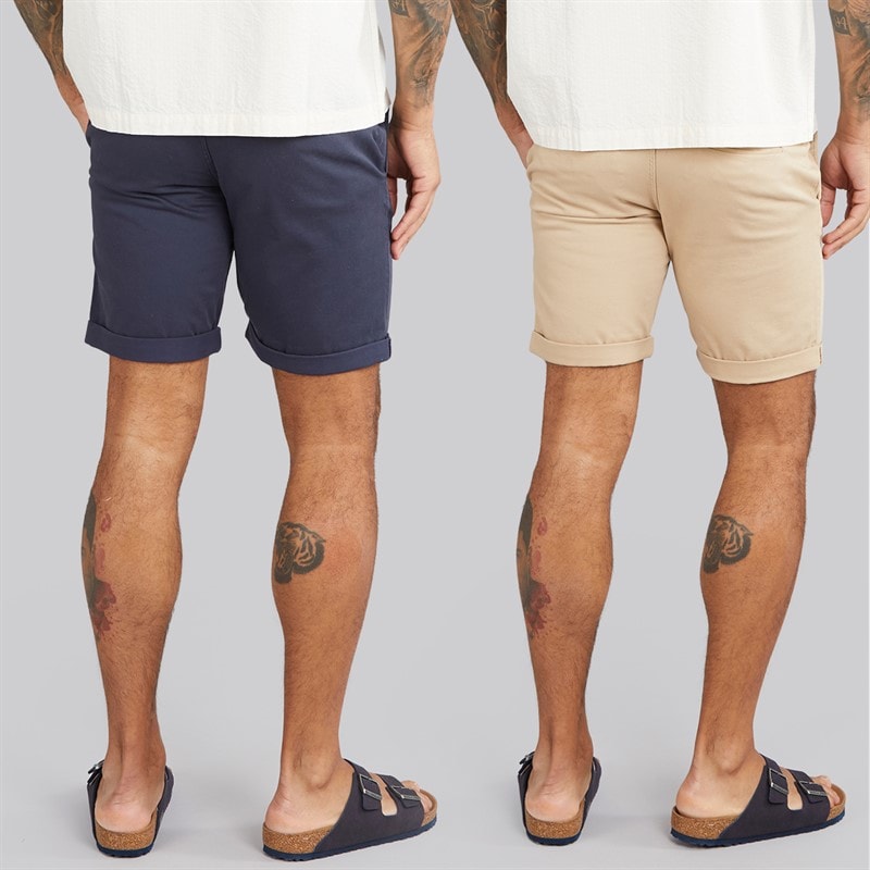 JACK & JONES Mens JJ Dave Two Pack Chino Shorts Navy/White Peppper - Image 2