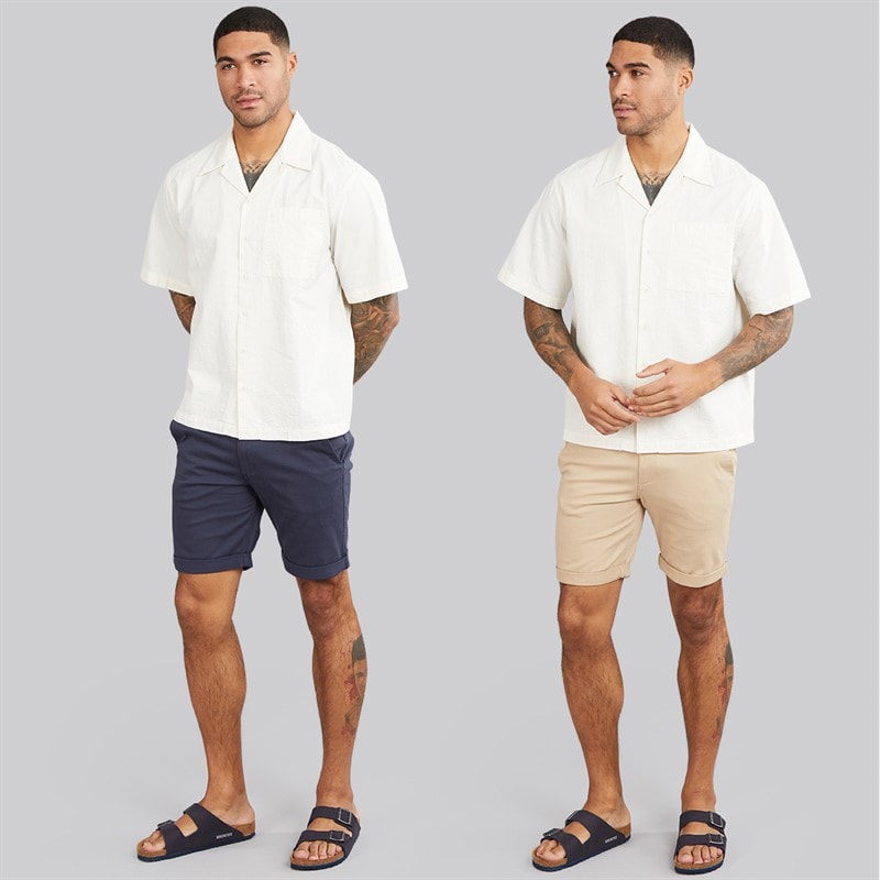 JACK & JONES Mens JJ Dave Two Pack Chino Shorts Navy/White Peppper - Image 3