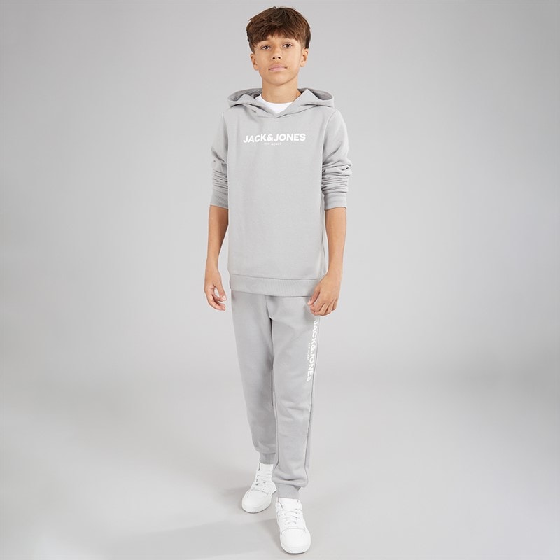 JACK & JONES Boys Rarry Three Piece Tracksuit And T-Shirt Set Alloy/White - Image 5