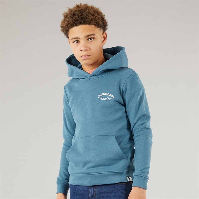 JACK & JONES Boys Brandes Back Hoodie Ocean View - Image 2