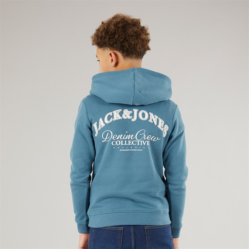 JACK & JONES Boys Brandes Back Hoodie Ocean View - Image 3