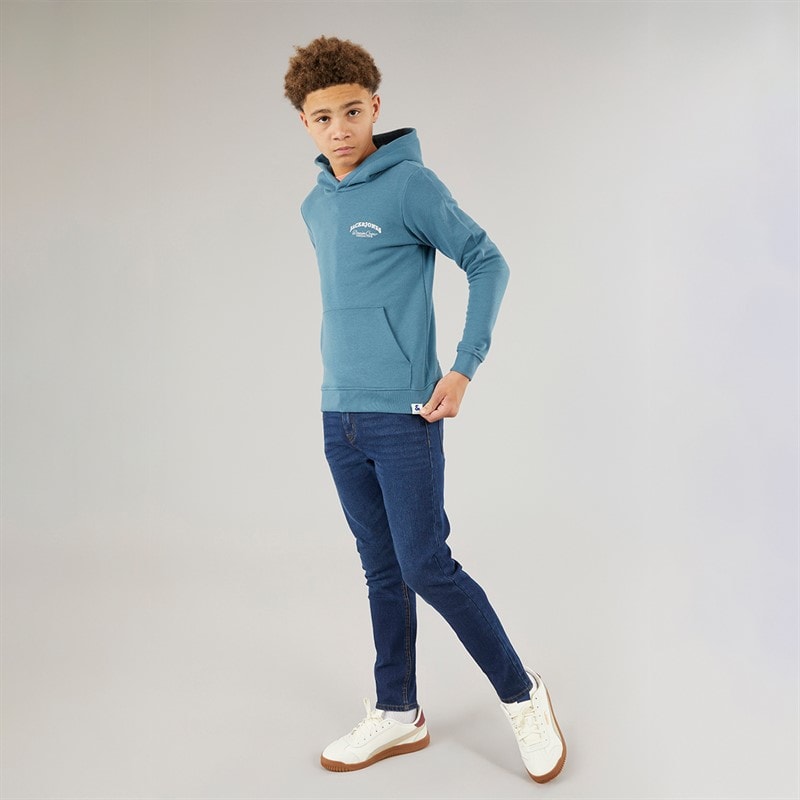 JACK & JONES Boys Brandes Back Hoodie Ocean View - Image 4