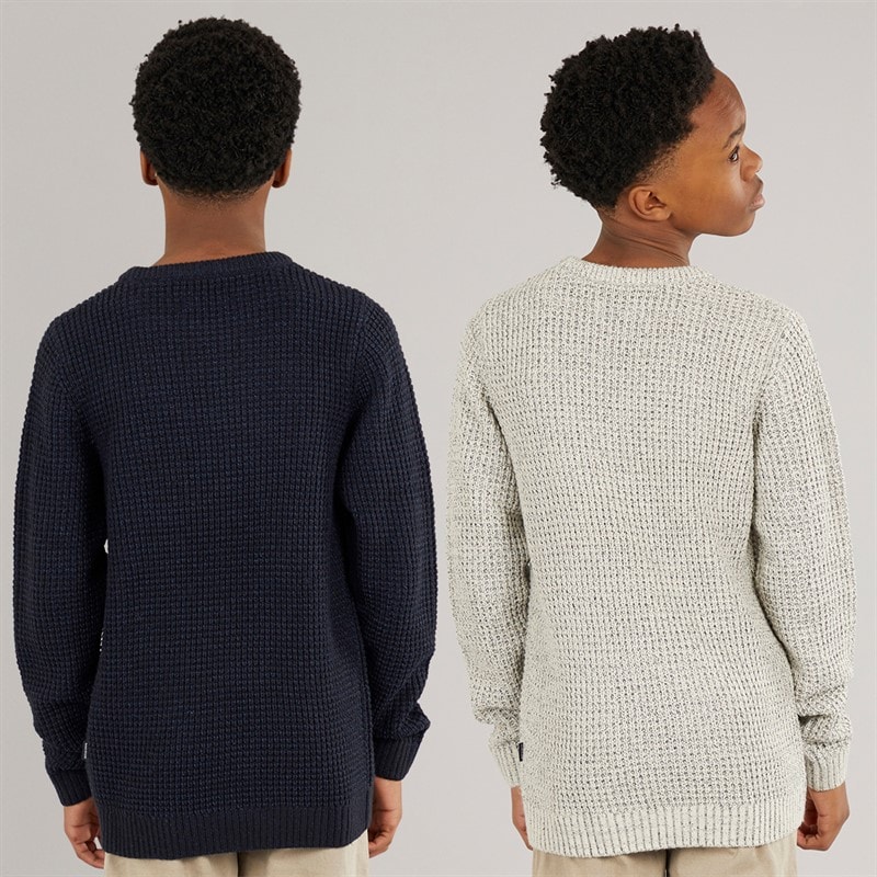 JACK & JONES Boys Two Pack Knit Crew Neck Jumpers Moonbean/Sky Captain - Image 2