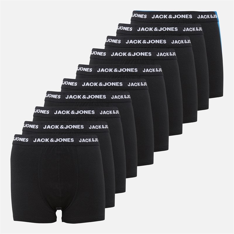 JACK & JONES Boys Ten Pack Boxer Trunks Black - Image 1