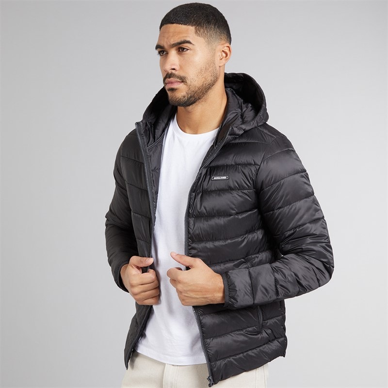 JACK & JONES Mens Logan Light Puffer Jacket Black