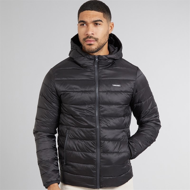 JACK & JONES Mens Logan Light Puffer Jacket Black - Image 3