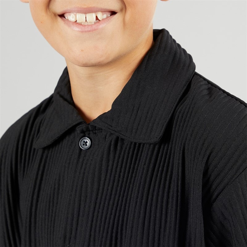 JACK & JONES Boys Interlude Shirt Black - Image 3