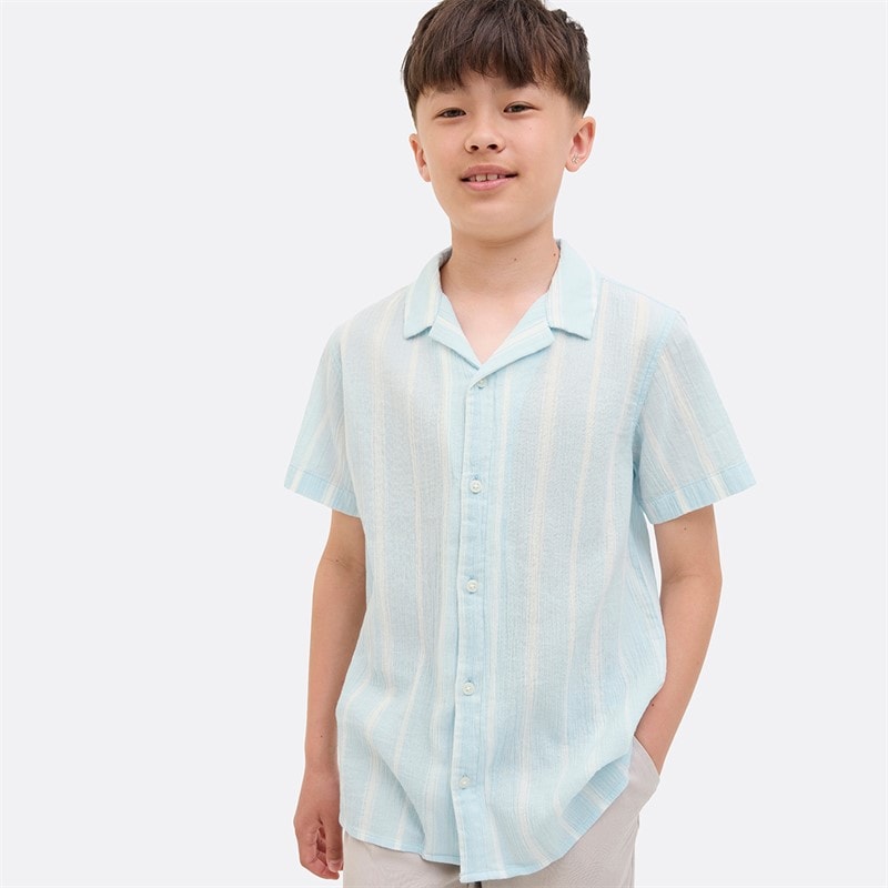 JACK & JONES Boys Avira Luke Stripe Shirt Skyway - Image 1