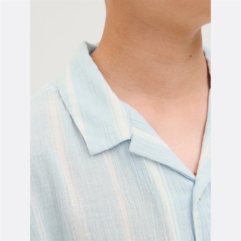 JACK & JONES Boys Avira Luke Stripe Shirt Skyway - Image 3