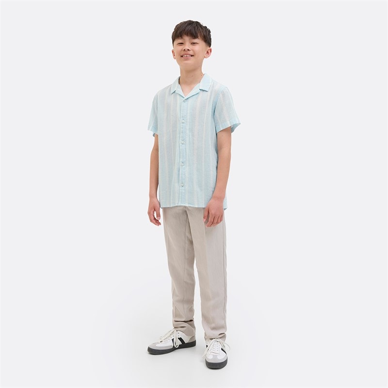 JACK & JONES Boys Avira Luke Stripe Shirt Skyway - Image 4