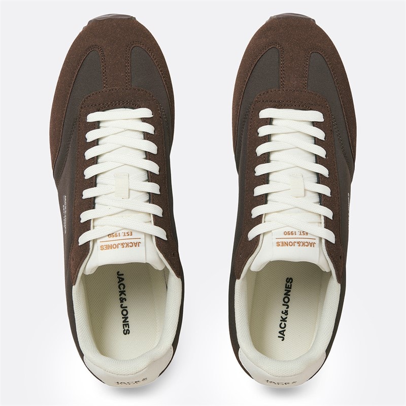 JACK & JONES Mens Retro Runner Trainers Potting Soil - Image 3