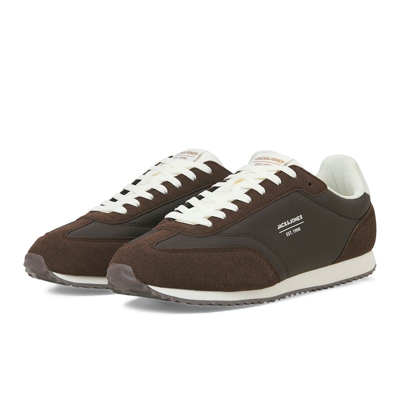JACK & JONES Mens Retro Runner Trainers Potting Soil - Image 4