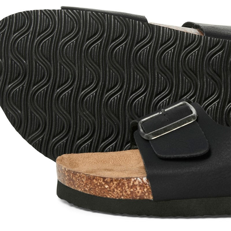 JACK & JONES Mens Oslo PU Sandals Anthracite - Image 2