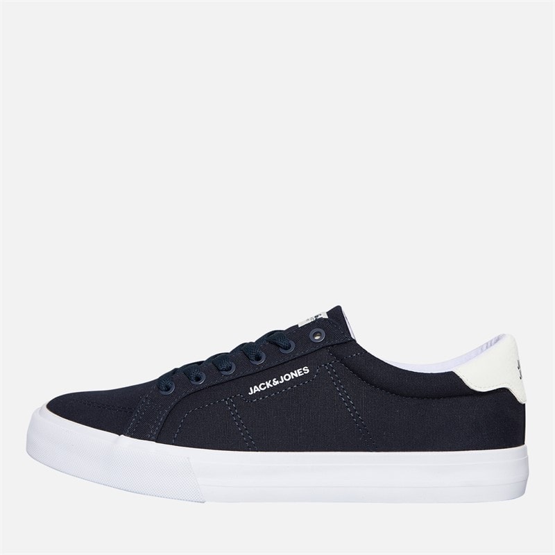 JACK & JONES Mens Basic Canvas Trainers Navy Blazer