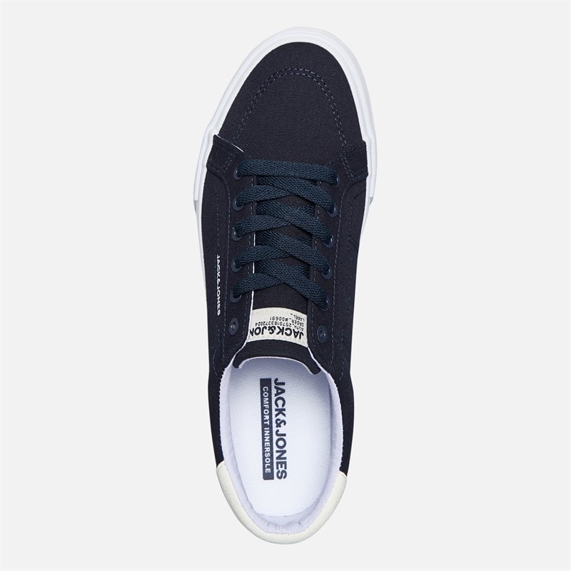 JACK & JONES Mens Basic Canvas Trainers Navy Blazer - Image 4