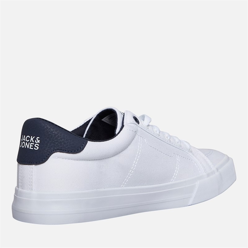 JACK & JONES Mens Basic Canvas Trainers White - Image 5