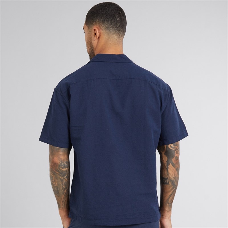 JACK & JONES Mens Summer Resort Short Sleeve Shirt Navy Blazer - Image 2