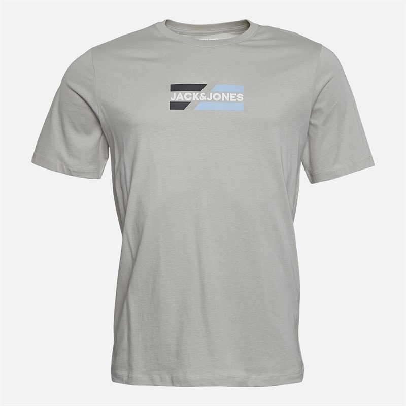 JACK & JONES Mens Slash Five Pack T-Shirts Bright White/Black/Cashmere Blue/Iceberg Green/Glacier Grey - Image 2