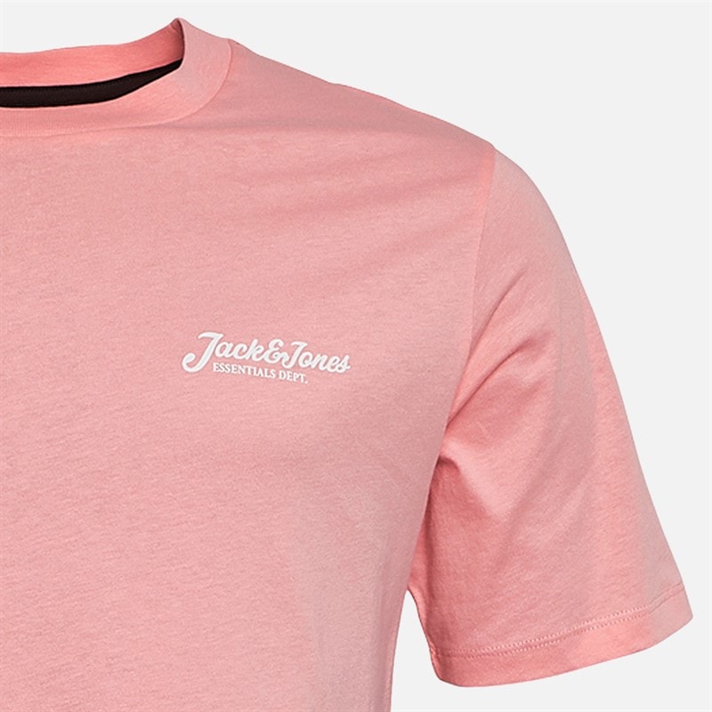 JACK & JONES Mens Beau Three Pack T-Shirts Quartz Pink/Cashmere Blue/Moonbeam - Image 2