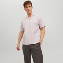 JACK & JONES Mens Summer Resort Short Sleeve Shirt Crockery