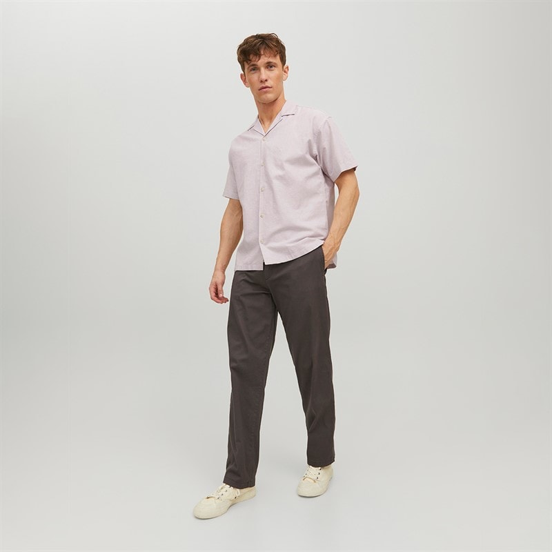 JACK & JONES Mens Summer Resort Short Sleeve Shirt Crockery - Image 4